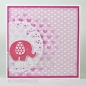 Preview: Baby-Karte Elefant pink-rosa