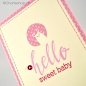 Preview: Karte hello sweet baby rosa